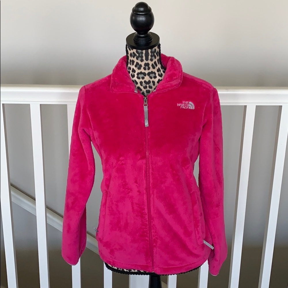 Hot Pink North Face Furry Fleece Jacket